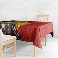 Australia and Papua New Guinea Together Tablecloth Bird-of-paradise and Kangaroo with Oro Tapa and Aboriginal Art Motifs LT03 - Polynesian Pride