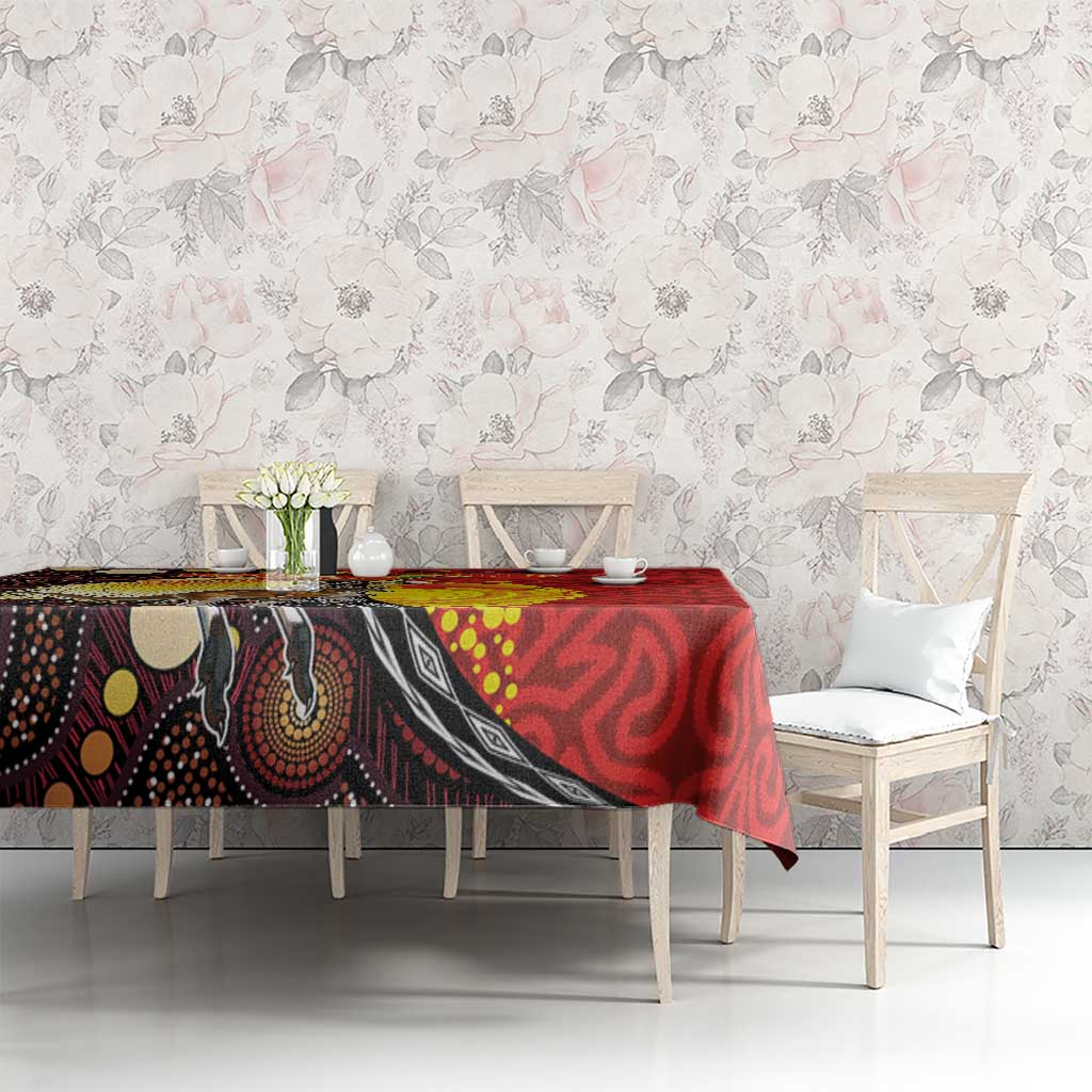 Australia and Papua New Guinea Together Tablecloth Bird-of-paradise and Kangaroo with Oro Tapa and Aboriginal Art Motifs LT03 - Polynesian Pride