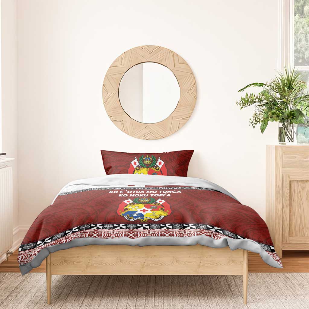 Tongan Culture Bedding Set Ngatu Art Tattoo and Emblem of Tonga