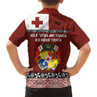 Tongan Culture Family Matching Off Shoulder Maxi Dress and Hawaiian Shirt Ngatu Art Tattoo and Emblem of Tonga LT03 - Polynesian Pride