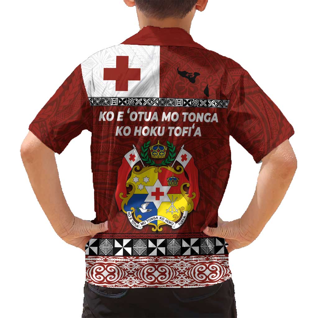 Tongan Culture Family Matching Puletasi and Hawaiian Shirt Ngatu Art Tattoo and Emblem of Tonga LT03 - Polynesian Pride