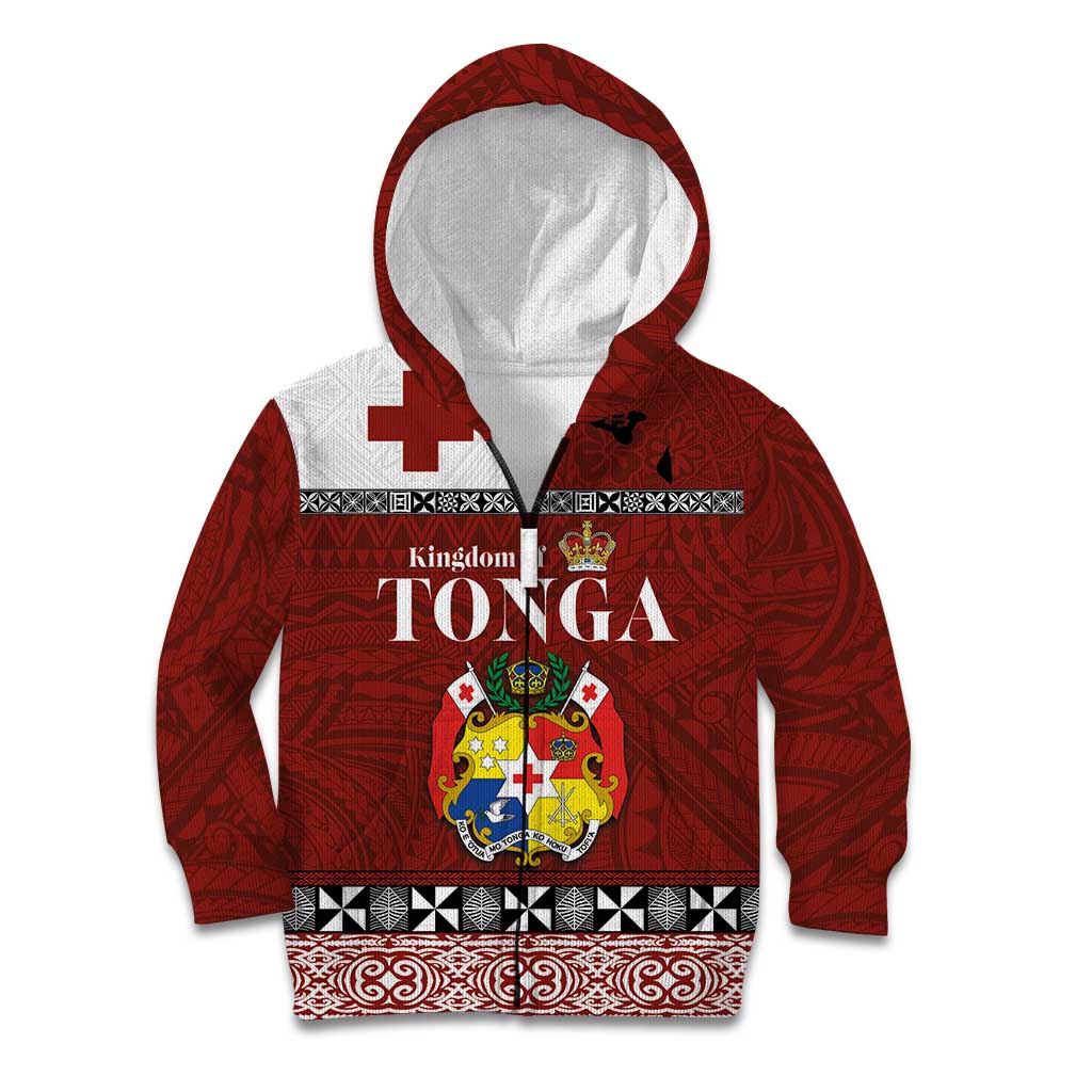 Tongan Culture Kid Hoodie Ngatu Art Tattoo and Emblem of Tonga