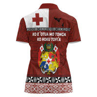Tongan Culture Women Polo Shirt Ngatu Art Tattoo and Emblem of Tonga LT03 - Polynesian Pride