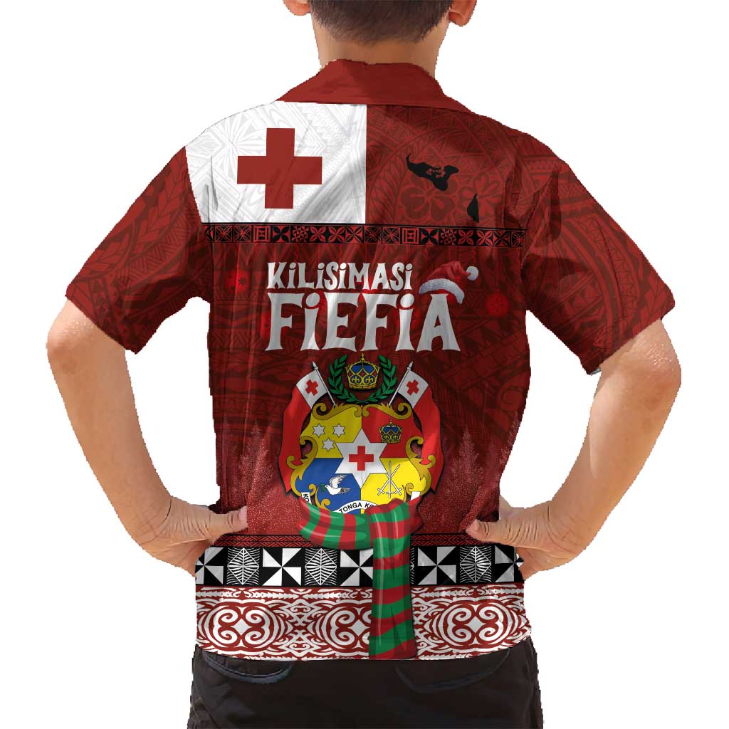 Tongan Christmas Family Matching Puletasi and Hawaiian Shirt Kilisimasi Fiefia with Ngatu Art Tattoo LT03 - Polynesian Pride