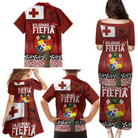 Tongan Christmas Family Matching Puletasi and Hawaiian Shirt Kilisimasi Fiefia with Ngatu Art Tattoo LT03 - Polynesian Pride