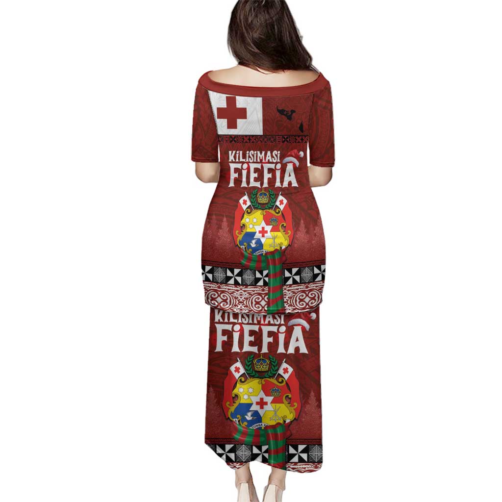 Tongan Christmas Family Matching Puletasi and Hawaiian Shirt Kilisimasi Fiefia with Ngatu Art Tattoo LT03 - Polynesian Pride