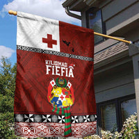 Tongan Christmas Garden Flag Kilisimasi Fiefia with Ngatu Art Tattoo
