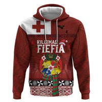 Tongan Christmas Hoodie Kilisimasi Fiefia with Ngatu Art Tattoo LT03 Pullover Hoodie Red - Polynesian Pride