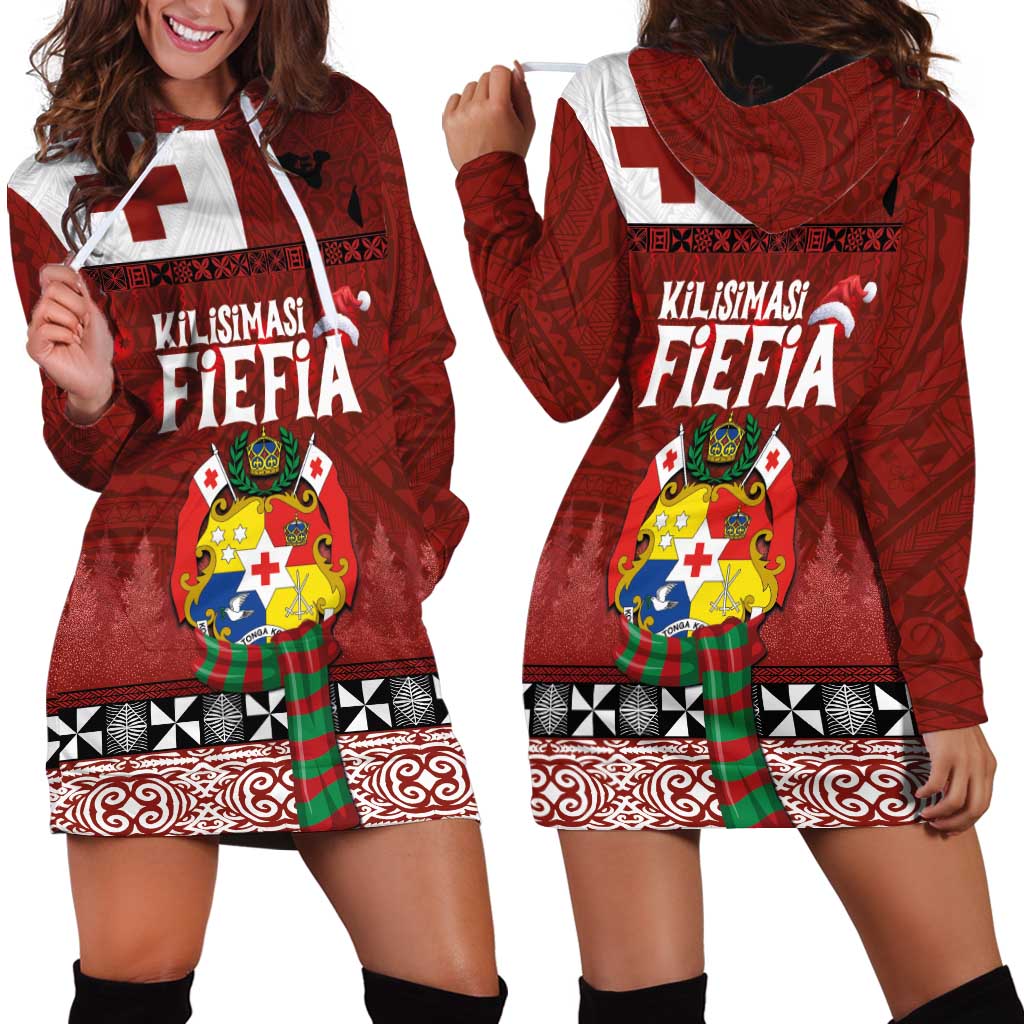Tongan Christmas Hoodie Dress Kilisimasi Fiefia with Ngatu Art Tattoo