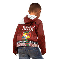 Tongan Christmas Kid Hoodie Kilisimasi Fiefia with Ngatu Art Tattoo LT03 - Polynesian Pride