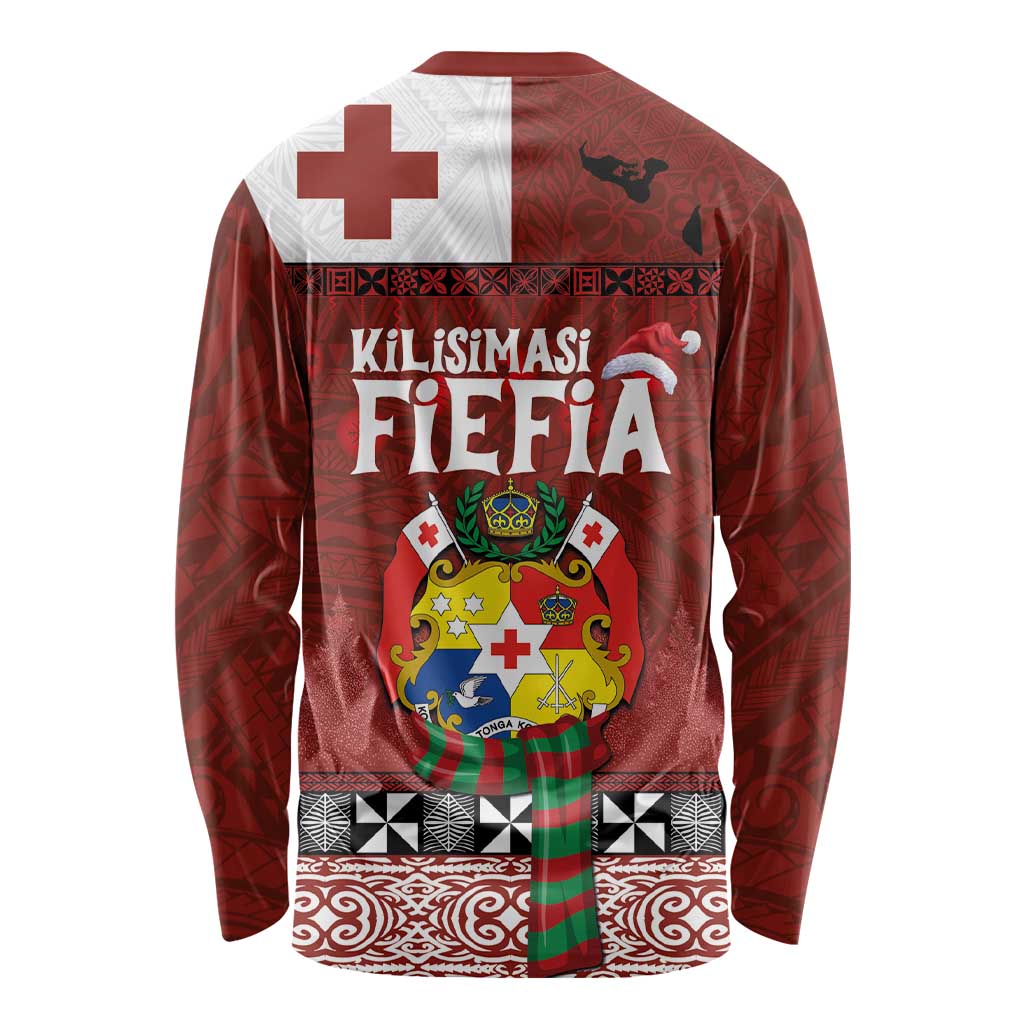 Tongan Christmas Long Sleeve Shirt Kilisimasi Fiefia with Ngatu Art Tattoo LT03 - Polynesian Pride