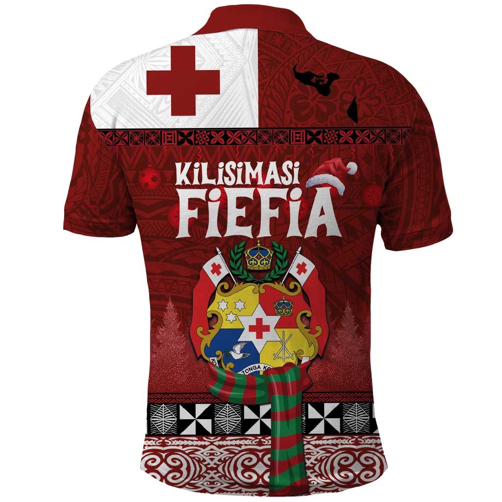 Tongan Christmas Polo Shirt Kilisimasi Fiefia with Ngatu Art Tattoo LT03 - Polynesian Pride