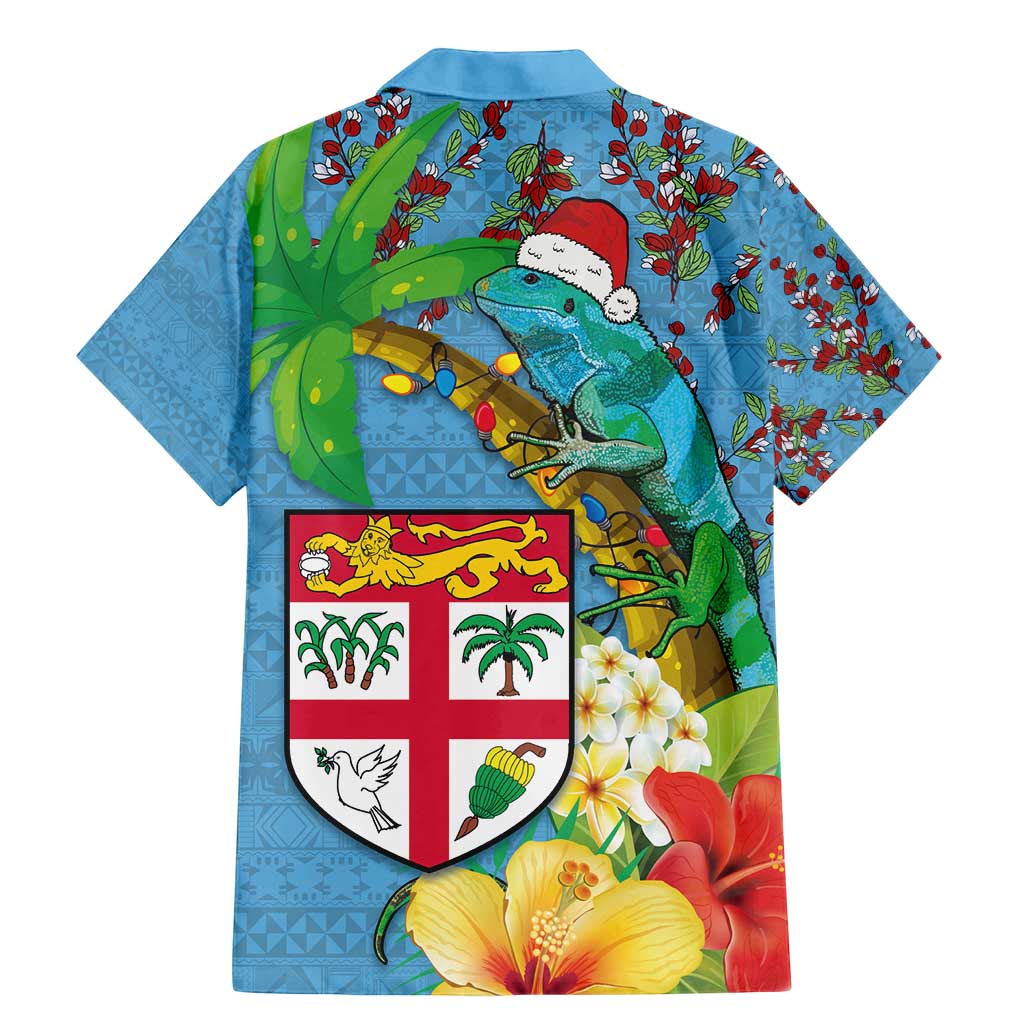 Fijians Iguana Tagimoucia Christmas Family Matching Mermaid Dress and Hawaiian Shirt Christmas Palm Tree and Hibiscus LT03 - Polynesian Pride