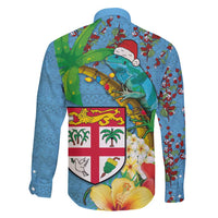 Fijians Iguana Tagimoucia Christmas Family Matching Off Shoulder Maxi Dress and Hawaiian Shirt Christmas Palm Tree and Hibiscus LT03 - Polynesian Pride
