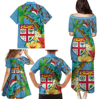 Fijians Iguana Tagimoucia Christmas Family Matching Puletasi and Hawaiian Shirt Christmas Palm Tree and Hibiscus LT03 - Polynesian Pride