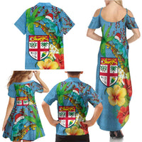 Fijians Iguana Tagimoucia Christmas Family Matching Summer Maxi Dress and Hawaiian Shirt Christmas Palm Tree and Hibiscus LT03 - Polynesian Pride