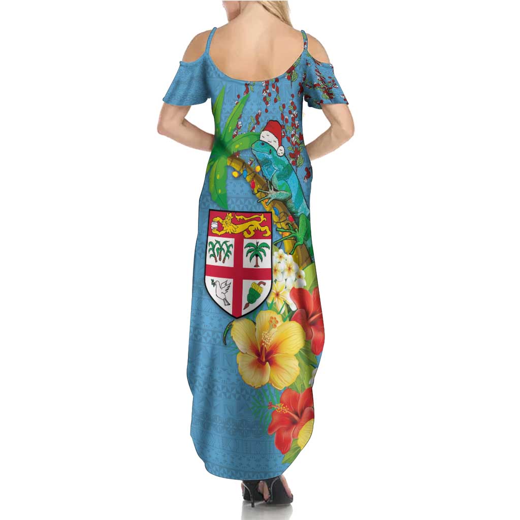 Fijians Iguana Tagimoucia Christmas Family Matching Summer Maxi Dress and Hawaiian Shirt Christmas Palm Tree and Hibiscus LT03 - Polynesian Pride
