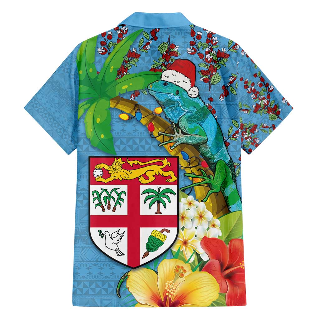 Fijians Iguana Tagimoucia Christmas Family Matching Tank Maxi Dress and Hawaiian Shirt Christmas Palm Tree and Hibiscus LT03 - Polynesian Pride