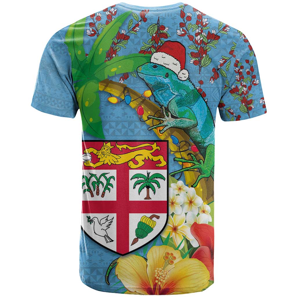 Fijians Iguana Tagimoucia Christmas T Shirt Christmas Palm Tree and Hibiscus