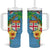 Fijians Iguana Tagimoucia Christmas Tumbler With Handle Christmas Palm Tree and Hibiscus
