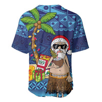 The Funny Santa Wears Sulu Christmas Baseball Jersey Fijian Christmas Palm Tree With Masi Art Tattoo LT03 - Polynesian Pride