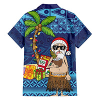 The Funny Santa Wears Sulu Christmas Family Matching Puletasi and Hawaiian Shirt Fijian Christmas Palm Tree With Masi Art Tattoo LT03 - Polynesian Pride