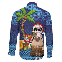 The Funny Santa Wears Sulu Christmas Family Matching Summer Maxi Dress and Hawaiian Shirt Fijian Christmas Palm Tree With Masi Art Tattoo LT03 - Polynesian Pride