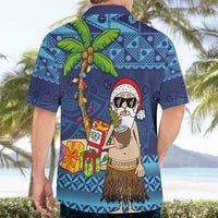 The Funny Santa Wears Sulu Christmas Hawaiian Shirt Fijian Christmas Palm Tree With Masi Art Tattoo LT03 - Polynesian Pride