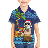 The Funny Santa Wears Sulu Christmas Hawaiian Shirt Fijian Christmas Palm Tree With Masi Art Tattoo LT03 - Polynesian Pride