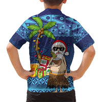 The Funny Santa Wears Sulu Christmas Hawaiian Shirt Fijian Christmas Palm Tree With Masi Art Tattoo LT03 - Polynesian Pride