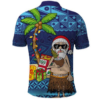 The Funny Santa Wears Sulu Christmas Polo Shirt Fijian Christmas Palm Tree With Masi Art Tattoo LT03 - Polynesian Pride