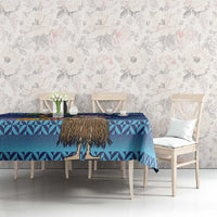 The Funny Santa Wears Sulu Christmas Tablecloth Fijian Christmas Palm Tree With Masi Art Tattoo