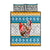 Hawaii Mele Kalikimaka Quilt Bed Set Funny Santa and Coconut Mix Kakau Pattern LT03 Blue - Polynesian Pride