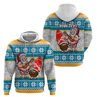 Custom Hawaii Mele Kalikimaka Hoodie Funny Santa and Coconut Mix Kakau Pattern LT03 - Polynesian Pride