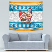 Custom Hawaii Mele Kalikimaka Tapestry Funny Santa and Coconut Mix Kakau Pattern LT03 - Polynesian Pride