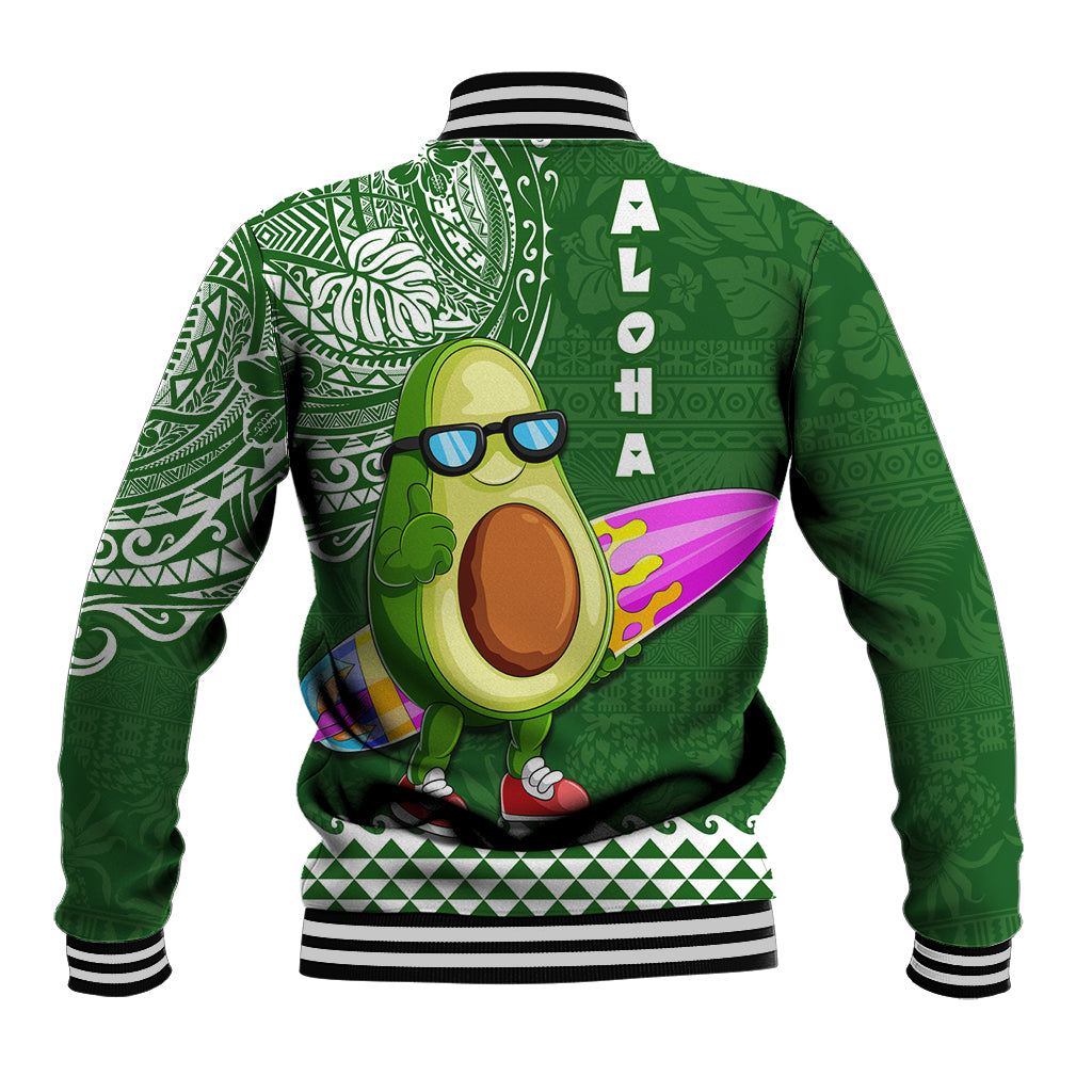 Hawaii Baseball Jacket Aloha Funny Avocado Mix Kakau Hawaiian Tribal LT03 - Polynesian Pride