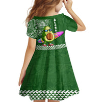 Hawaii Kid Short Sleeve Dress Aloha Funny Avocado Mix Kakau Hawaiian Tribal LT03 - Polynesian Pride