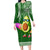 Hawaii Long Sleeve Bodycon Dress Aloha Funny Avocado Mix Kakau Hawaiian Tribal LT03 Long Dress Green - Polynesian Pride