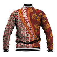 Hawaii Native Tapa Elements and Hibiscus Flowers Baseball Jacket LT03 - Polynesian Pride
