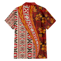 Hawaii Native Tapa Elements and Hibiscus Flowers Family Matching Long Sleeve Bodycon Dress and Hawaiian Shirt LT03 - Polynesian Pride