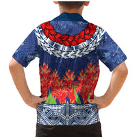 Samoan Tapa Family Matching Mermaid Dress and Hawaiian Shirt Ula Fala and Teuila Flower LT03 - Polynesian Pride