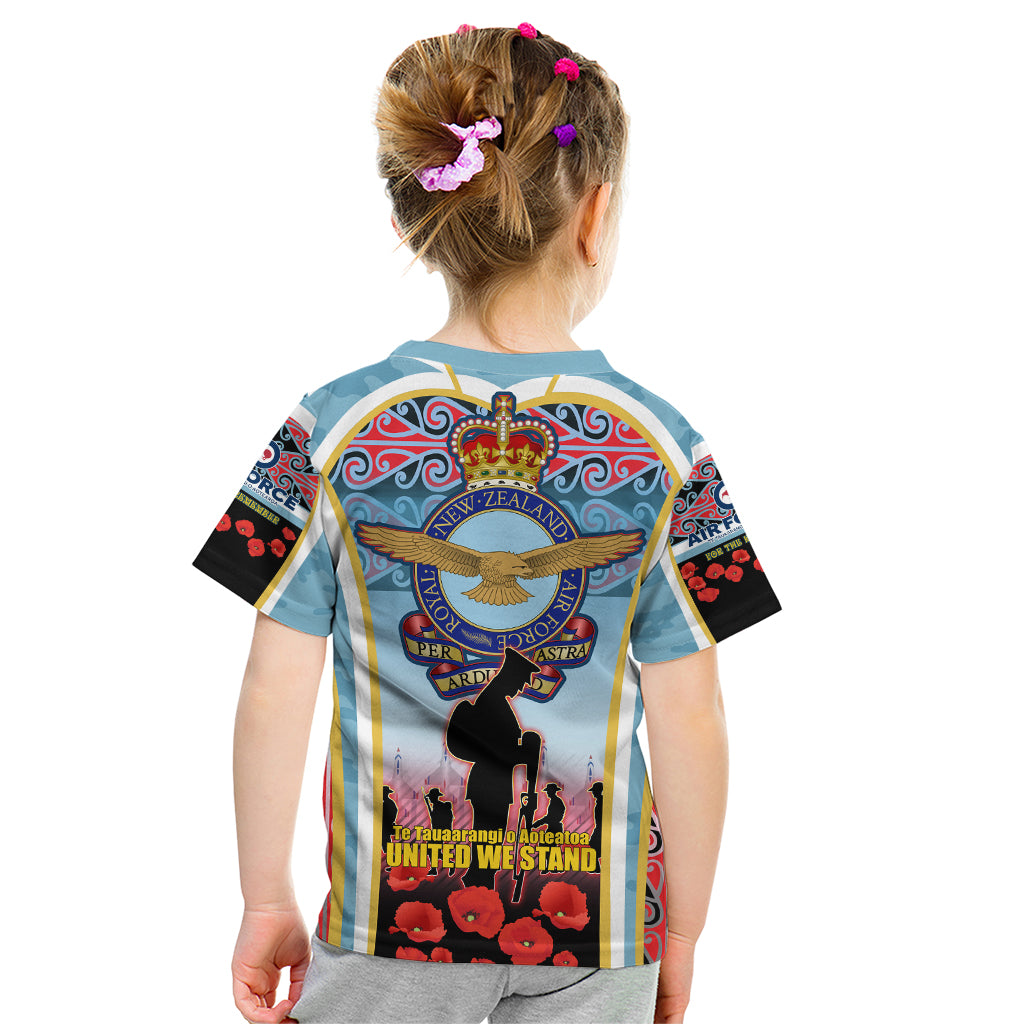 Royal New Zealand Air Force ANZAC Day Kid T Shirt Te Tauaarangi o Aotearoa LT03 - Polynesian Pride