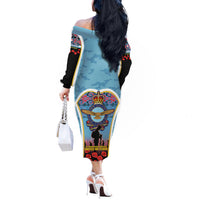 Royal New Zealand Air Force ANZAC Day Off The Shoulder Long Sleeve Dress Te Tauaarangi o Aotearoa LT03 - Polynesian Pride
