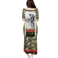 New Zealand and Australia ANZAC Day Family Matching Puletasi and Hawaiian Shirt Koala and Kiwi Bird Soldier Gallipoli Camouflage Style LT03 - Polynesian Pride
