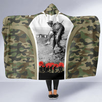 New Zealand and Australia ANZAC Day Hooded Blanket Koala and Kiwi Bird Soldier Gallipoli Camouflage Style LT03 - Polynesian Pride