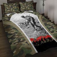 New Zealand and Australia ANZAC Day Quilt Bed Set Koala and Kiwi Bird Soldier Gallipoli Camouflage Style LT03 Green - Polynesian Pride