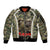 New Zealand and Australia ANZAC Day Sleeve Zip Bomber Jacket Koala and Kiwi Bird Soldier Gallipoli Camouflage Style LT03 Unisex Green - Polynesian Pride
