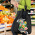 Hawaii Aloha Tropical Leaves and Flower Grocery Bag with Polynesian Art Tattoo Black Color - Polynesian Pride