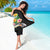 Hawaii Aloha Tropical Leaves and Flower Sarong with Polynesian Art Tattoo Black Color - Polynesian Pride