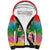 Hawaii Aloha Tropical Leaves and Flower Sherpa Hoodie with Polynesian Art Tattoo Rainbow Color - Polynesian Pride